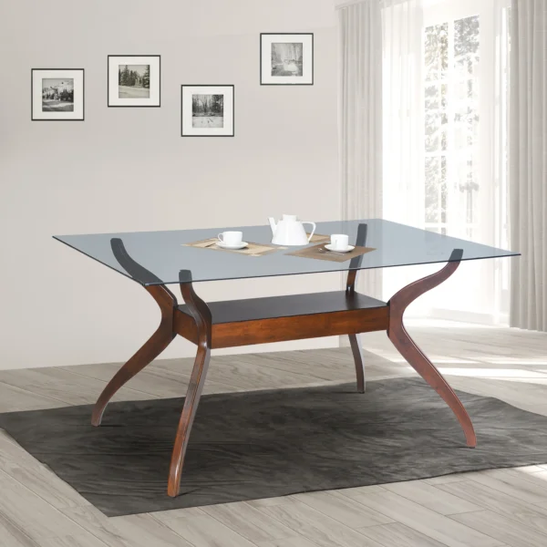 Nilkamal Lopez 6 Seater Dining Table (Walnut) (1)