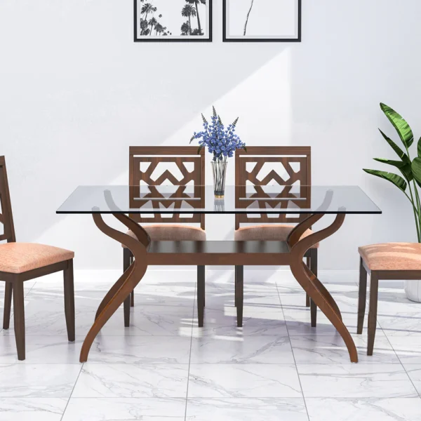 Nilkamal Lopez 6 Seater Dining Table (Walnut) (6)