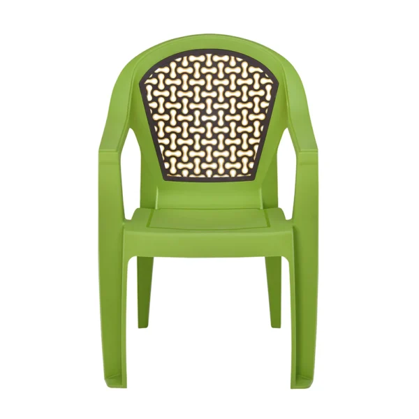 Nilkamal Paradise Plastic Arm Chair (Lush Green Season Rust Brown Mustard Yellow) (3)