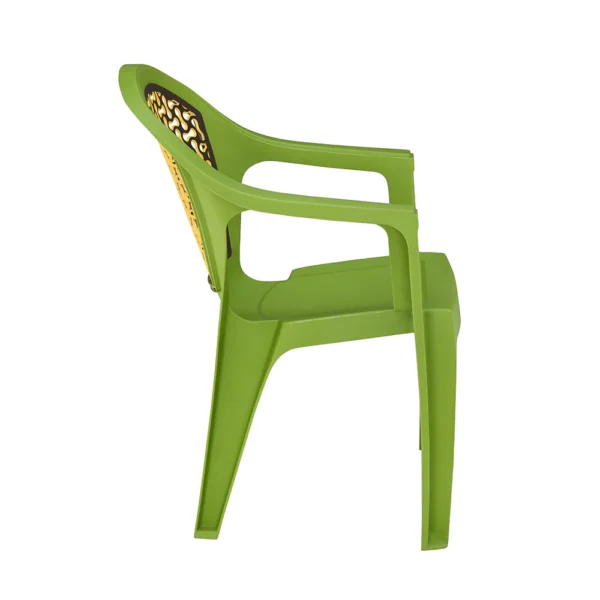 Nilkamal Paradise Plastic Arm Chair (Lush Green Season Rust Brown Mustard Yellow) (4)
