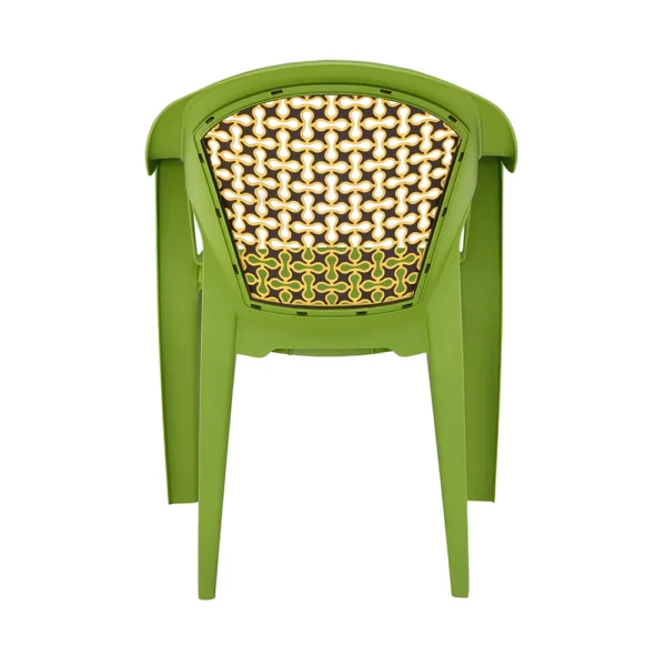 Nilkamal Paradise Plastic Arm Chair (Lush Green Season Rust Brown Mustard Yellow) (5)