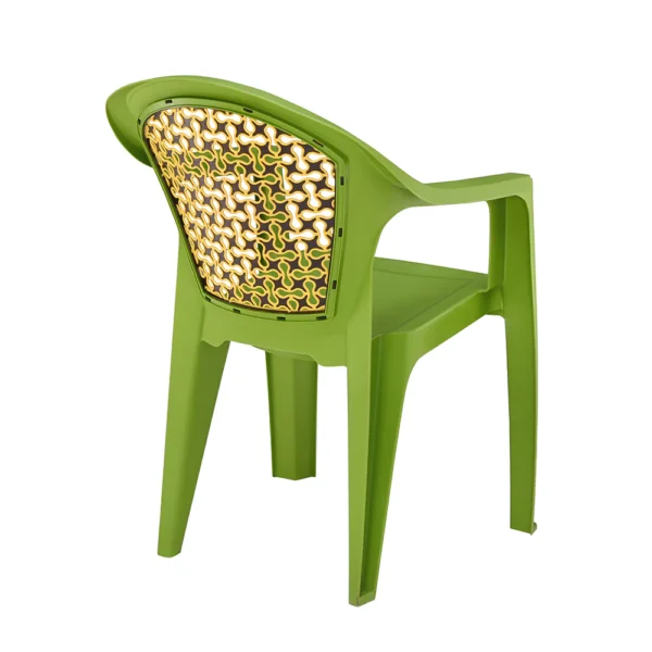 Nilkamal Paradise Plastic Arm Chair (Lush Green Season Rust Brown Mustard Yellow) (6)