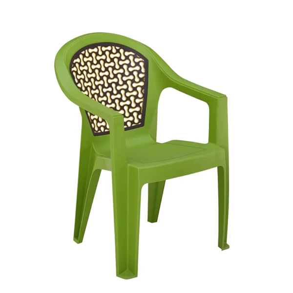 Nilkamal Paradise Plastic Arm Chair (Lush Green Season Rust Brown Mustard Yellow) (7)