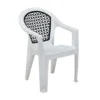 Nilkamal Paradise Plastic Arm Chair (Milky White & Black) (4)