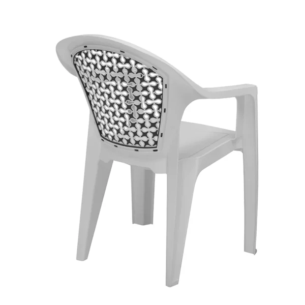 Nilkamal Paradise Plastic Arm Chair (Milky White & Black) (6)