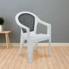 Nilkamal Paradise Plastic Arm Chair (Milky White & Black) (8)