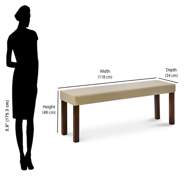 Nilkamal Venice 6 Seater Dining Bench (Dirty Oak) (4)